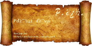 Pályi Éva névjegykártya