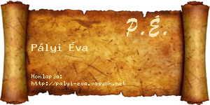 Pályi Éva névjegykártya